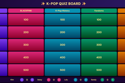K-Pop Trivia Quiz Jeopardy Style
